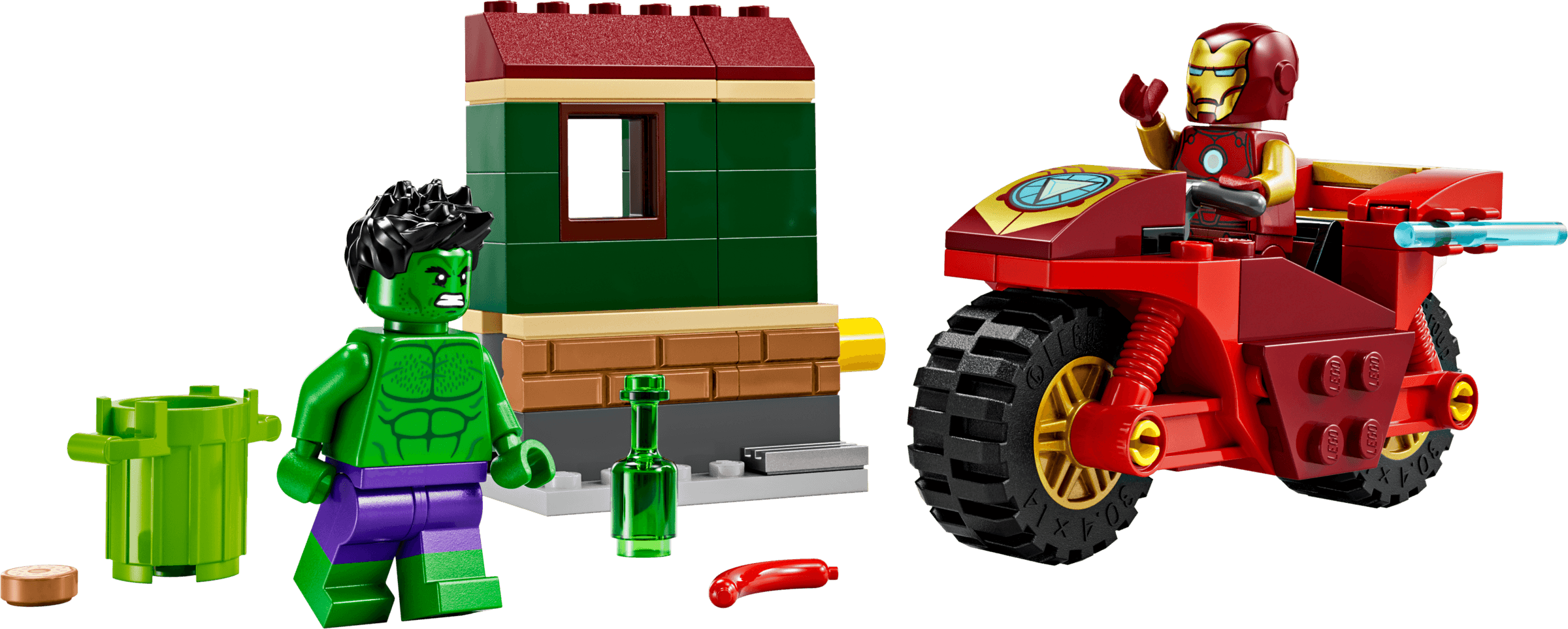 LEGO Iron Man with Bike and The Hulk