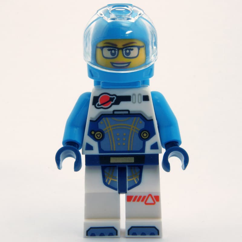 Astronaut, White and Dark Azure Spacesuit, Dark Azure Backpack and Helmet, Glasses