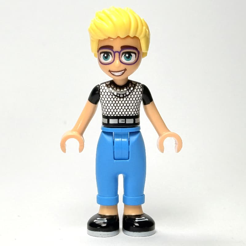 Olly - Chainmail Print Shirt, Dark Azure Pants