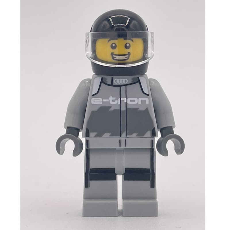 Race Driver - Light Bluish Grey Racing Suit, Black Helmet