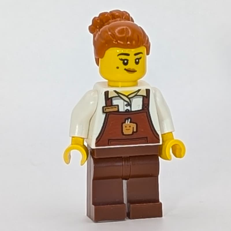 Barista, Reddish Brown Apron, Dark Orange Hair