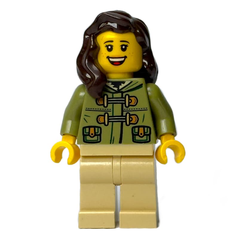 Olive Green Torso, Tan Leg, Dark Brown Hair