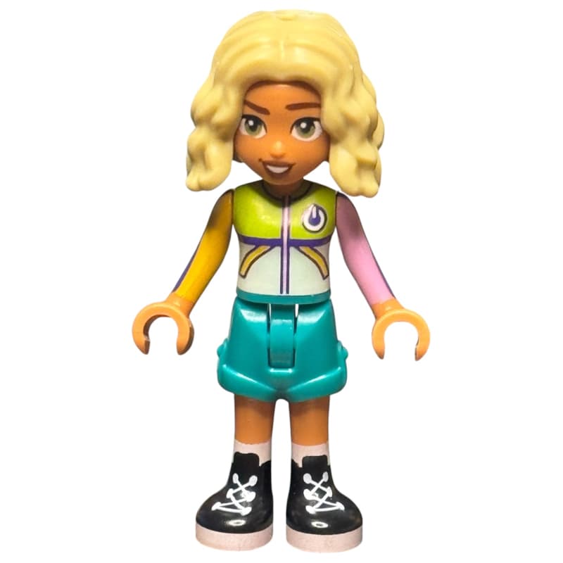 Nova, Lime Jacket, Dark Turquoise Shorts