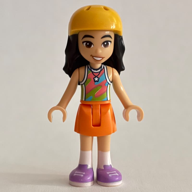 Liann, Colored Top, Orange Skirt, Helmet