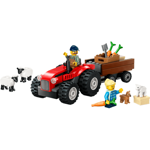 LEGO Red Farm Tractor with Trailer & Sheep