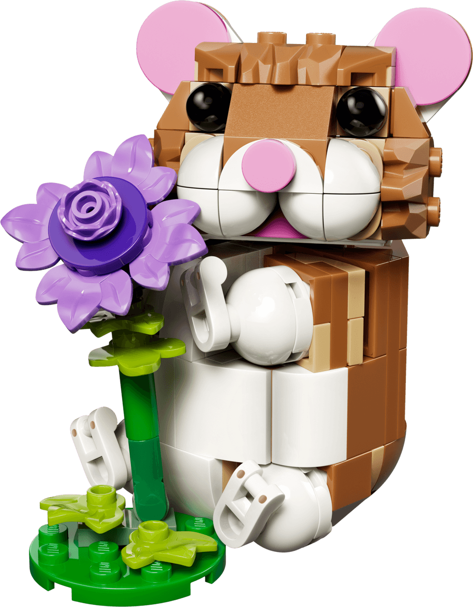 LEGO 3 em 1 Hamster Adorável com flor, set 31376