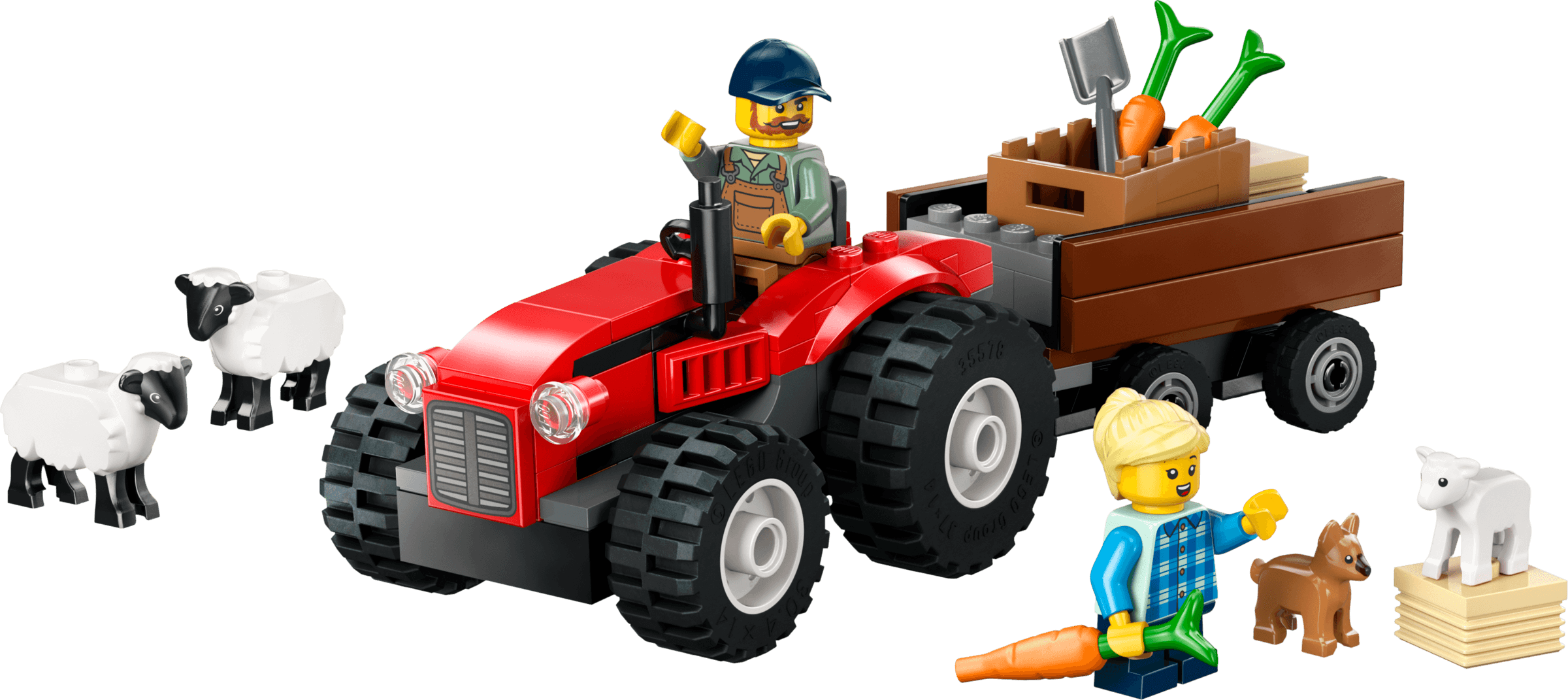 LEGO Red Farm Tractor with Trailer & Sheep, set 60461