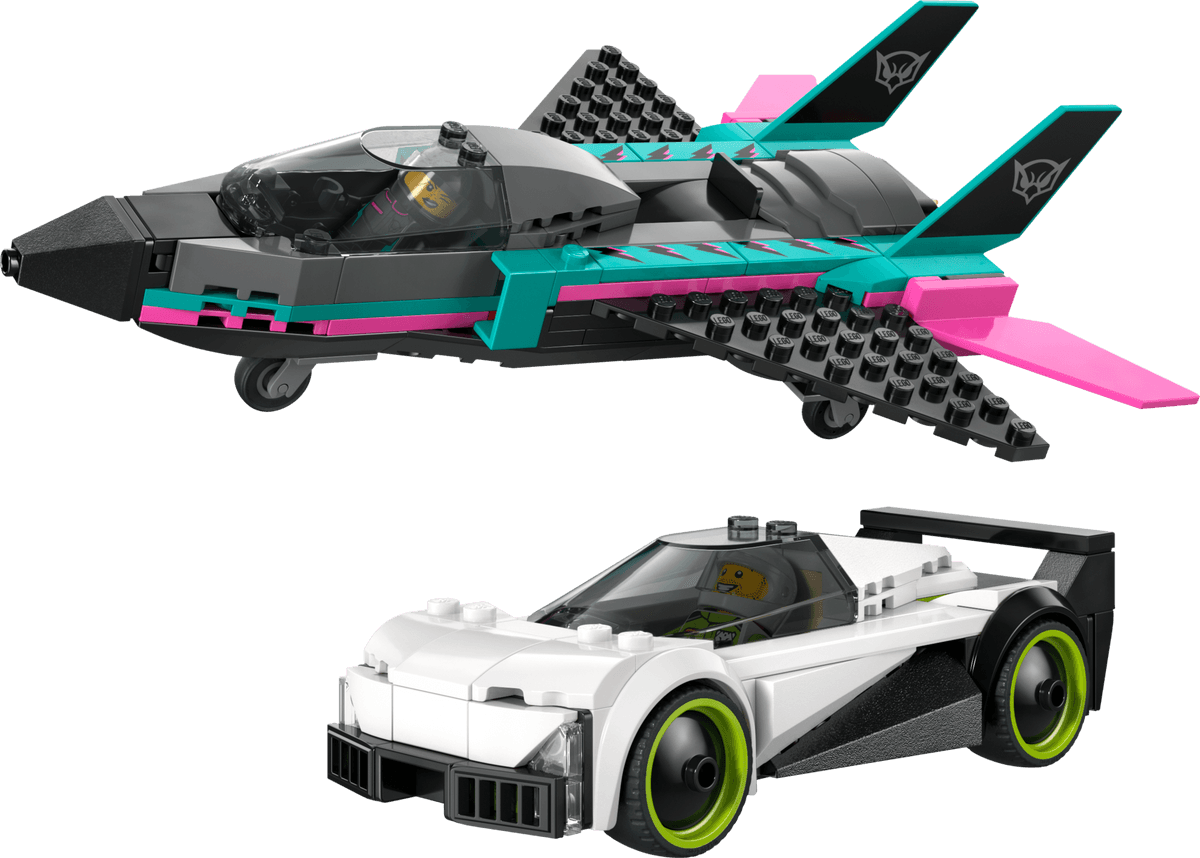 LEGO Avião a jato vs. Jogo de carros com Auto e Jet, set 60489