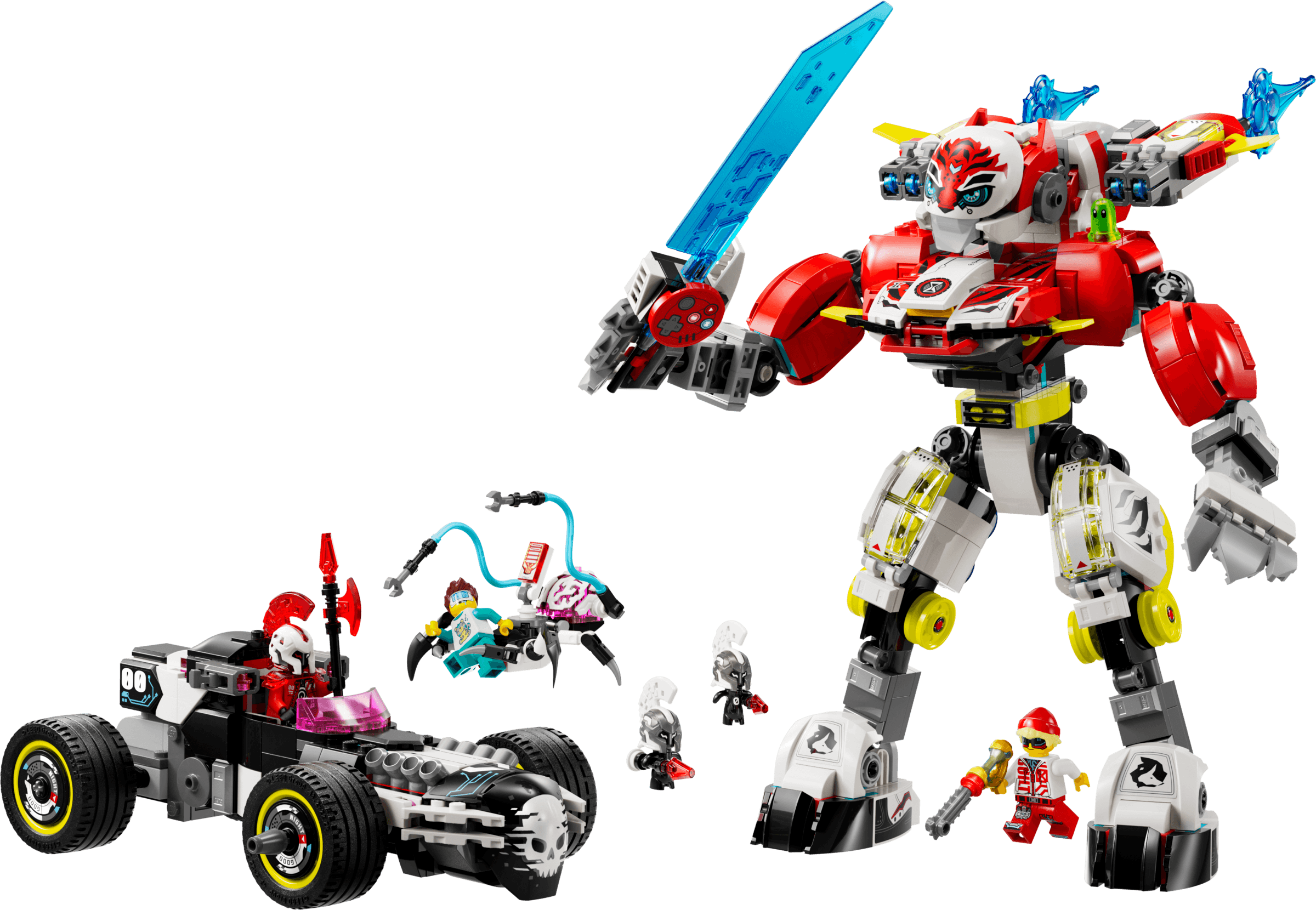 LEGO Cooper's Tiger Mech & Zero's Hot Rod Car, set 71497