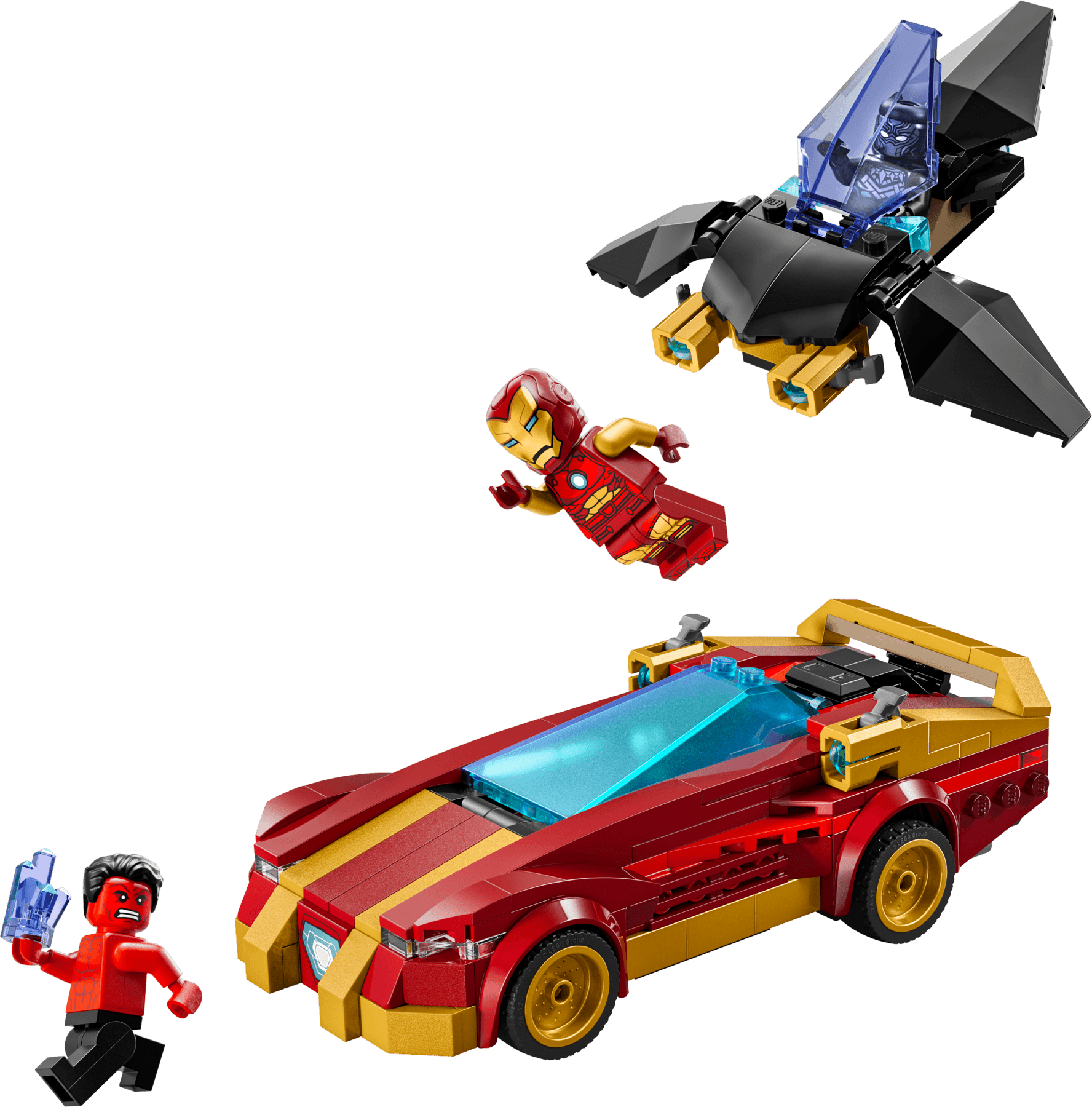 LEGO Iron Man Car & Black Panther vs. Red Hulk, set 76310