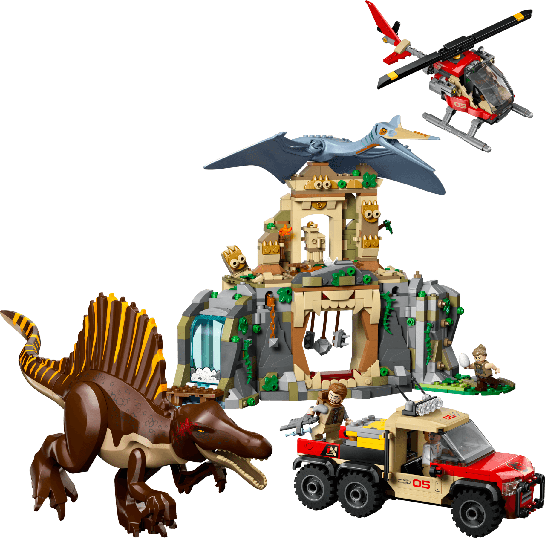 LEGO Missão Aérea Jurassic Spinosaurus Quetzalcoatlus, set 76976