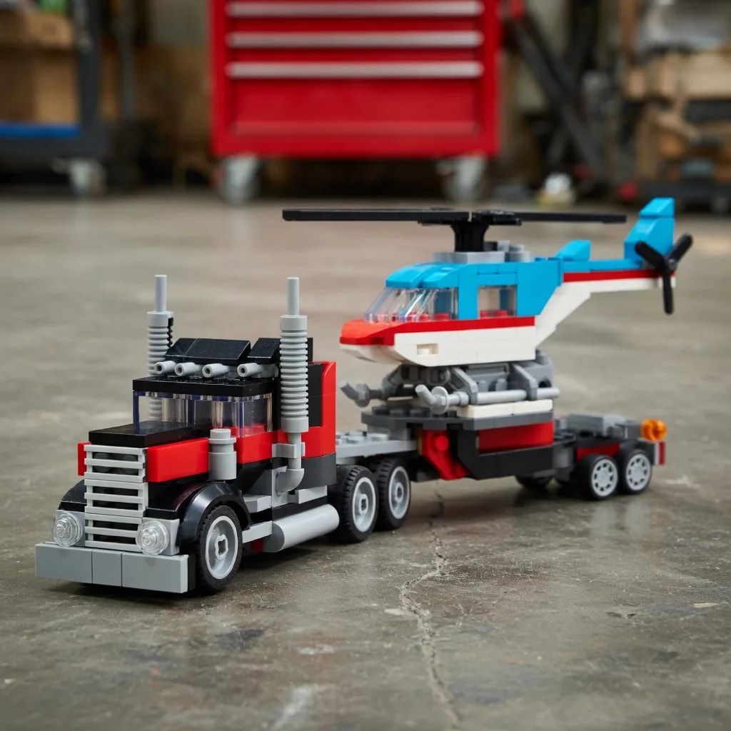 LEGO Flatbed Truck with Helicopter, set 31146