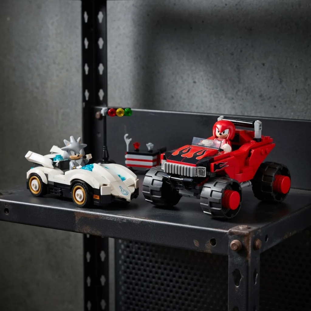 LEGO Silver Car vs. Caminhonete Knuckles, set 77118