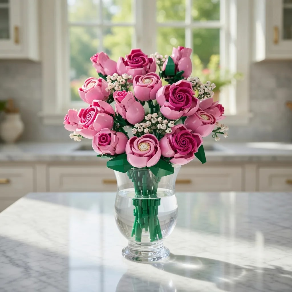 LEGO Buquê de flores de rosas rosa, set 10374