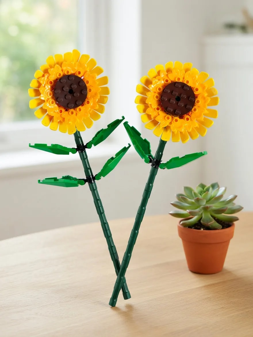 LEGO Conjunto Girassóis Plástico para Montar Decoração, set 40524