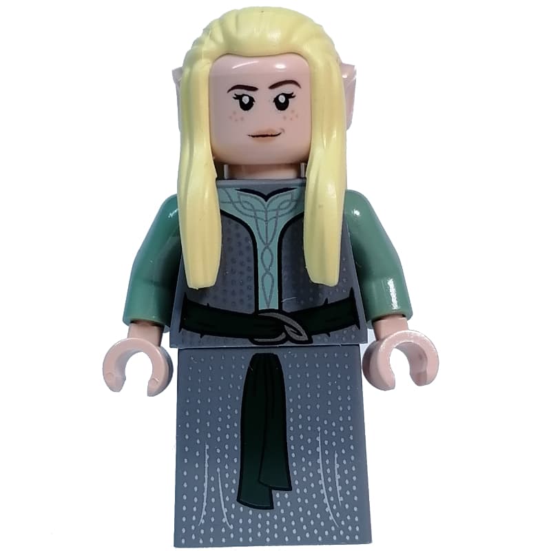 Elf - Dark Bluish Grey Torso, Dress, Bright Light Yellow Hair