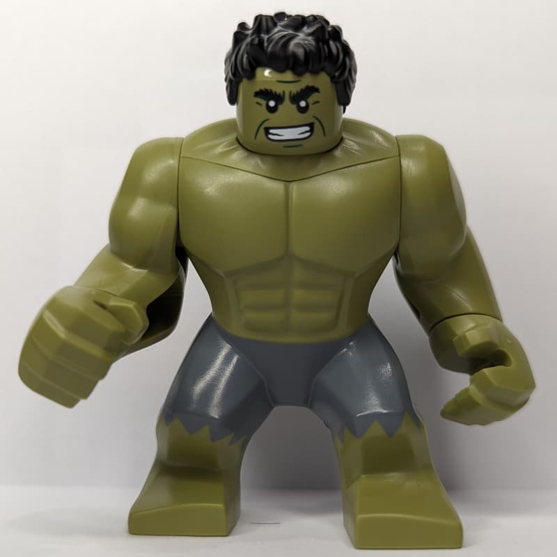 Hulk (Big Fig), Black Hair, Removable Head, Sand Blue Pants, Smiling