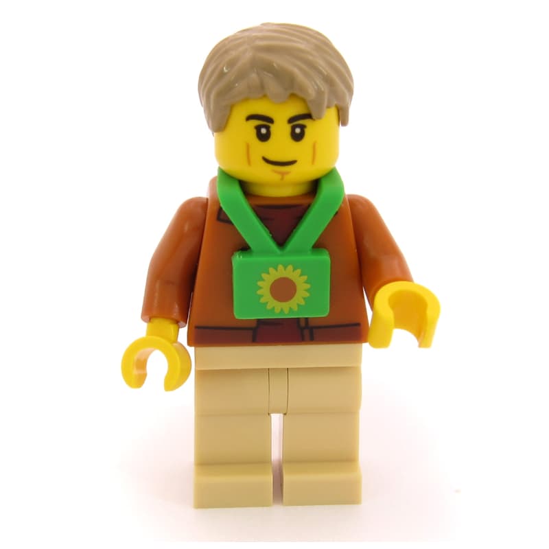 Passenger, Dark Orange Torso, Tan Legs, Dark Tan Hair, Sunflower Lanyard