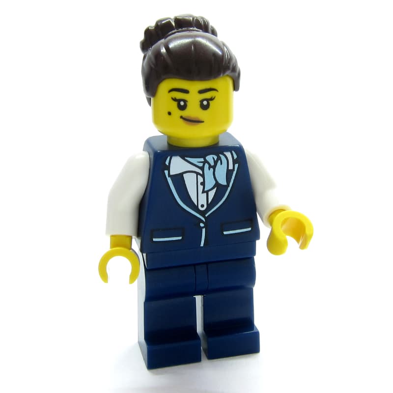 Air Hostess, Dark Blue Suit, Dark Brown Hair